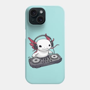 Tiny DJ Axolotl - Adorable Salamander Amphibian Phone Case