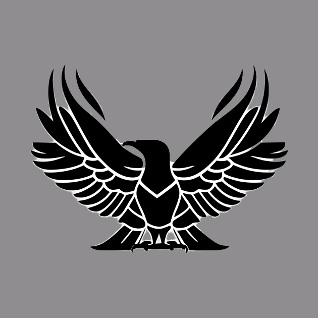 Elevate Your Style with this Striking Black and White Eagle Design by AlienMirror