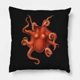 Deep Sea Octopus Vintage Marine Biology Natural History Pillow