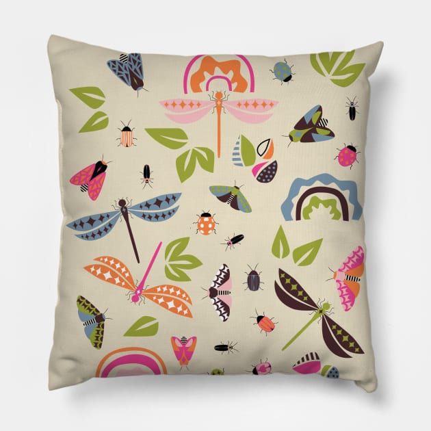 Googie Bugs Pillow by ameemax