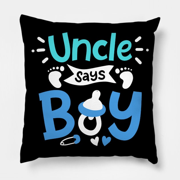 Gender Reveal Uncle Boy Pillow by KAWAIITEE