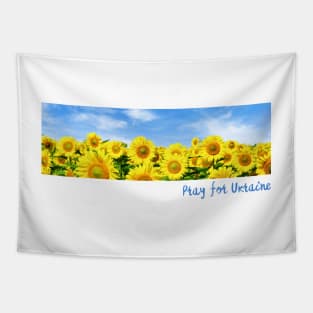 Pray For Ukraine Rectangle - Sunflower For Ukraine - Vintage Photo Sunflower Field Tapestry