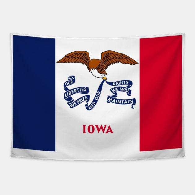 Iowa Flag - States Flag Tapestry by The lantern girl