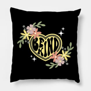 Be Kind Floral Design With Summer Vibe Pillow