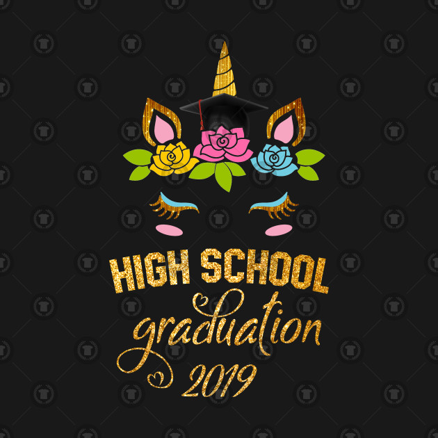 Unicorn Face Flower Graduation High School Gifts Unicorn Face