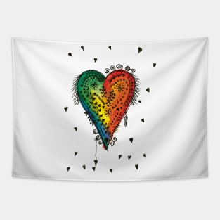 Watercolor Heart Love Tapestry