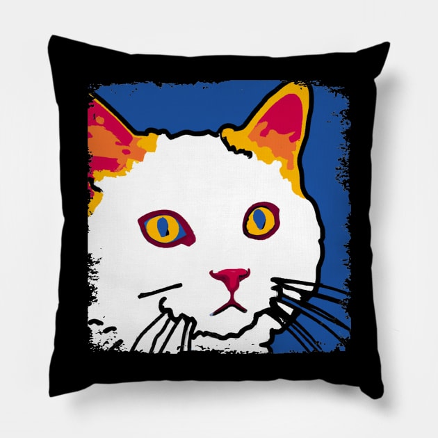 Turkish Van Pop Art - Cat Lover Gift Pillow by PawPopArt