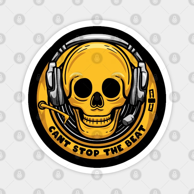 cant stop the beat skull head art Magnet by noorshine