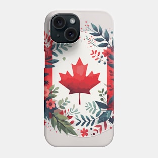 Happy Canada Day with Flowers Phone Case