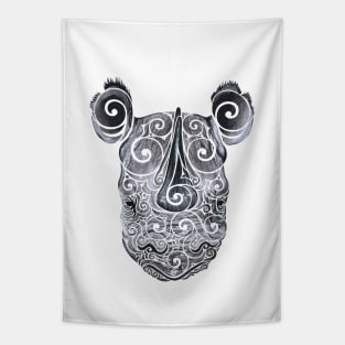 Swirly Rhino Portrait Tapestry