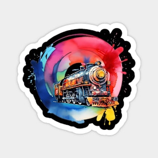 Watercolor train Magnet