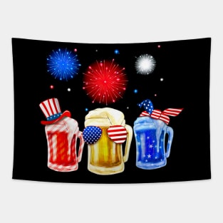 Beer Party Patriotic Red Blue Happy Independence Day Tapestry