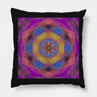 Mandalalike pattern in purple and other colors Pillow