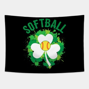 Irish St Patricks Softball Baseball Player Tapestry