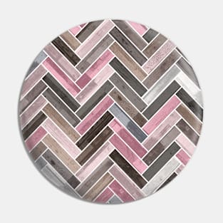 Herringbone Pattern in Pink Grey Pin