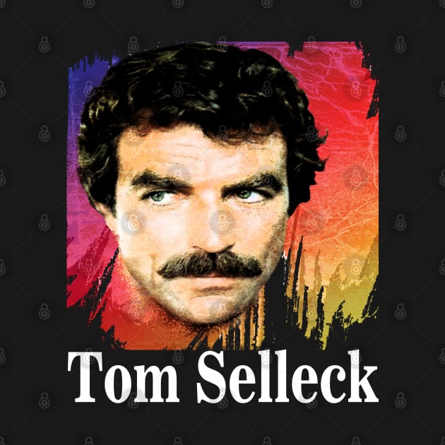 Tom Selleck-Retro 80s Aesthetic Design by Hursed