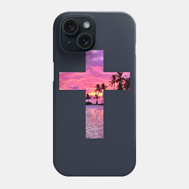 Sunset Christian Cross Phone Case by ChristianShirtsStudios