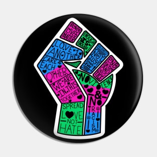 Polysexual Pride BLM Word Fist Pin