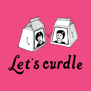 Let's Curdle Cuddling Milk Cartons - Black & White T-Shirt