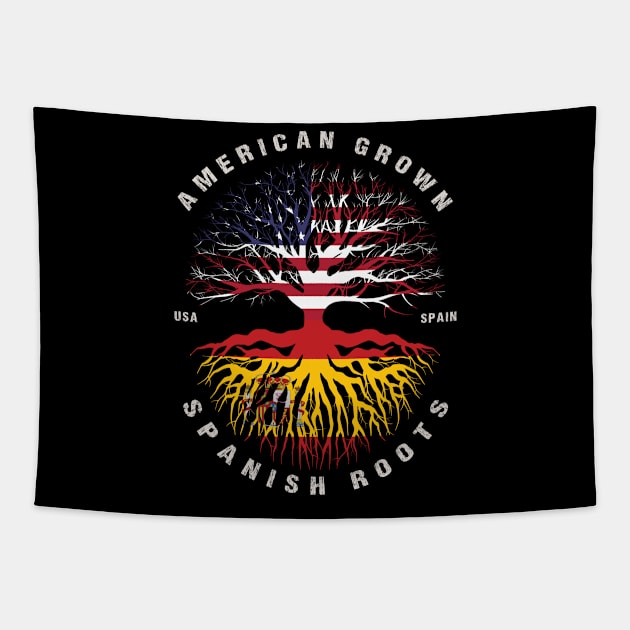 American Grown Spanish Roots Spain Flag Tapestry by heart teeshirt