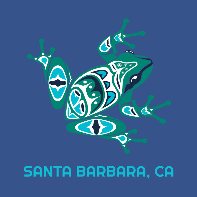 Santa Barbara, California Frog Pacific NW Native American Indian - Frog Lovers Gift - T-Shirt