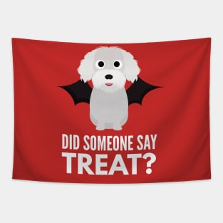 Bichon Frise Halloween Trick or Treat Tapestry