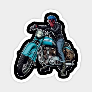 Pink Skull on Motorcycle Magnet