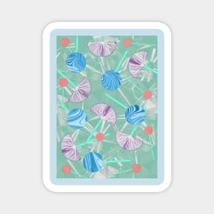 Vintage Geometric Flowers, Kimono,Cocktail  Abstract Pattern Magnet