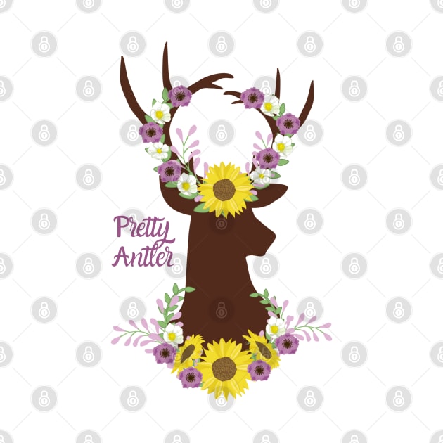 Pretty Antler - Deer Sunflower by Animal Specials