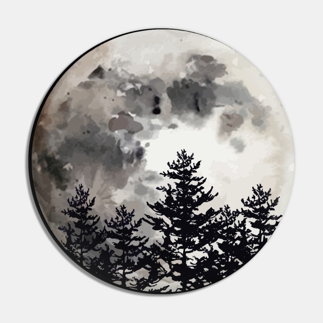 Nigth sky and moon in forest Pin by Collagedream