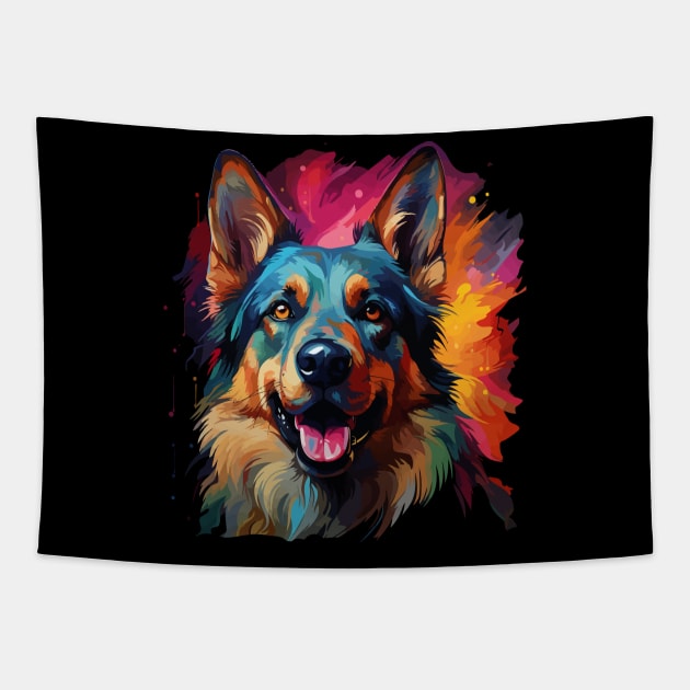 German Shepherd Rainbow Tapestry by JH Mart