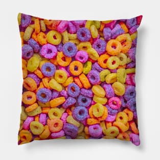 Fruit Flavored Breakfast Cereal Loops Photo Pillow