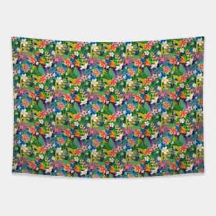 Tropical Hawaiian Flowers Pattern Tapestry