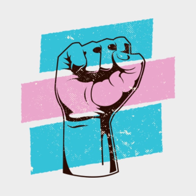 Fight for Trans Rights // Protest Fist Transgender Pride Flag by SLAG_Creative