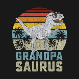 Grandpasaurus Grandpa Gift Dinosaur Vintage T-Shirt