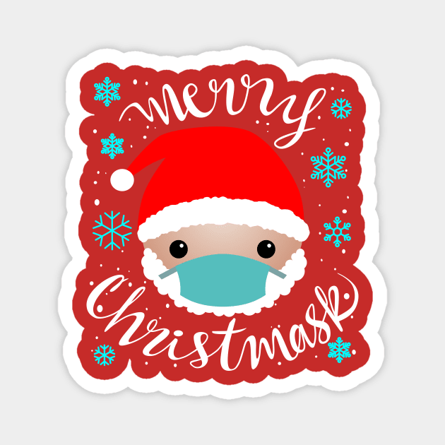 MERRY CHRISTMASK  - Santa Claus design Magnet by The Trendy Rags