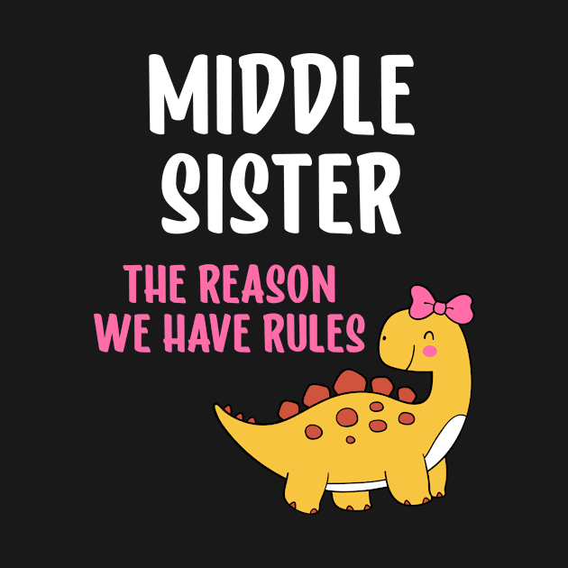 Middle Sister I'm The Reason We Have Rules Funny Sibling by JKFDesigns