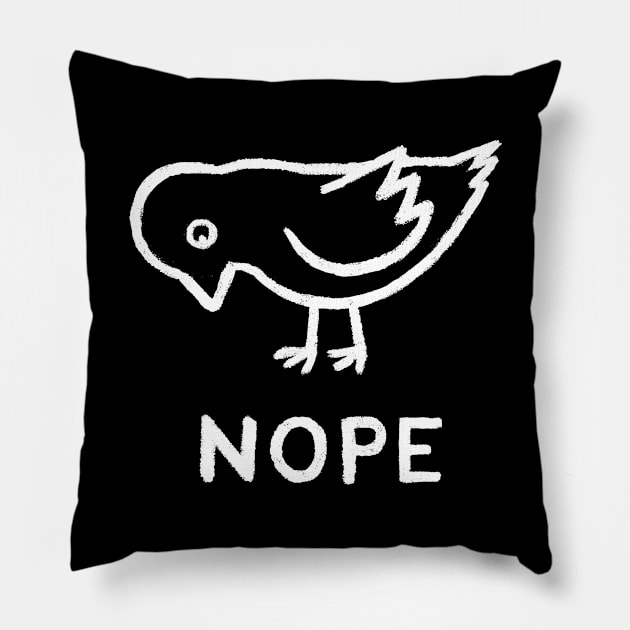 Nope Bird Pillow by FoxShiver