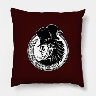 Authentic Chief Charlie Two Hats (B&W) Pillow