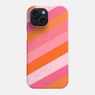 Pink and Orange Brush Stroke, Stripes Phone Case