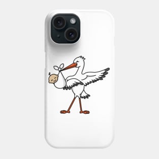 Dab dabbing stork baby birth announcement Phone Case