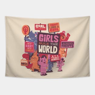 Girls Rule The World Tapestry