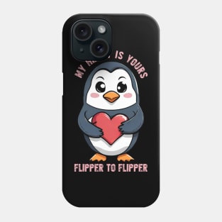 Flipper to Flipper: A Lovestruck Penguin Phone Case