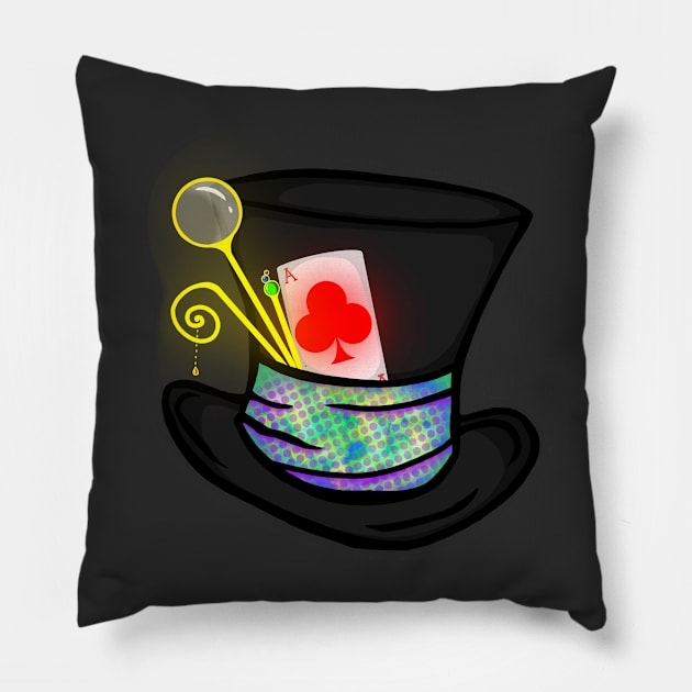 Mad as a Hatter Pillow by The Twisted Shop