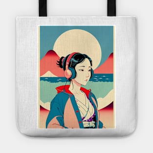 Ukiyo-e Headphone Girl #4 Tote