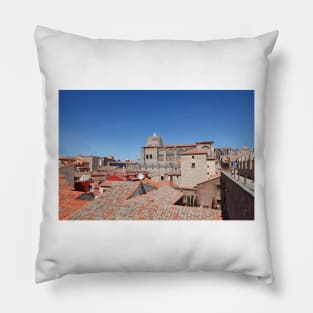 Catedral del Salvador, cathedral with city walls, Avila, Spain, Europe Pillow