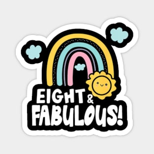 Rainbows Sunshine Eight Year Old 8Th Birthday Party Magnet