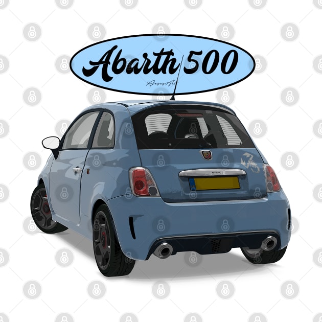 ABARTH 500 Light Blue Scorpion Back by PjesusArt