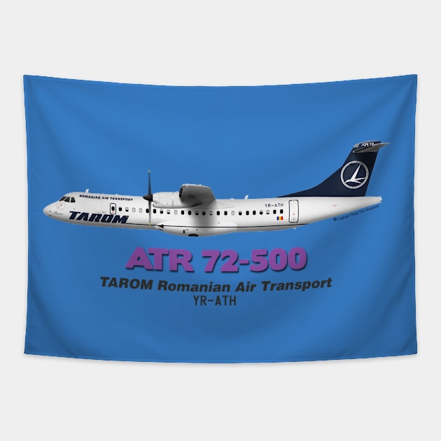 Avions de Transport Régional 72-500 - TAROM Romanian Air Transport Tapestry by TheArtofFlying