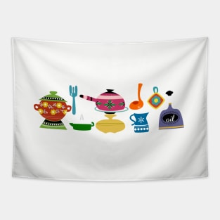 Retro Kitchen Tapestry